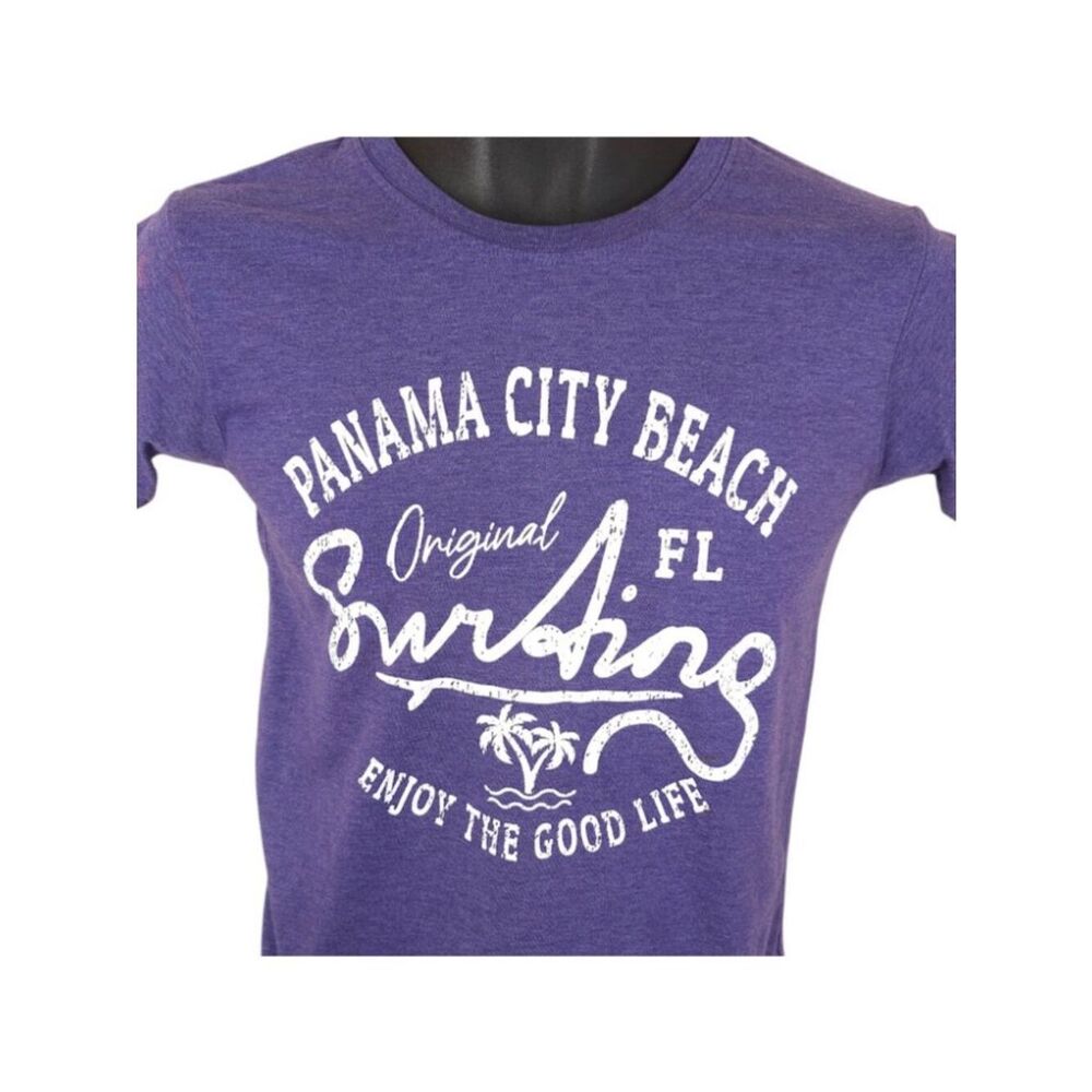 Panama City Beach T Shirt Youth Size 10-12 Purple Florida Travel Destination Tee